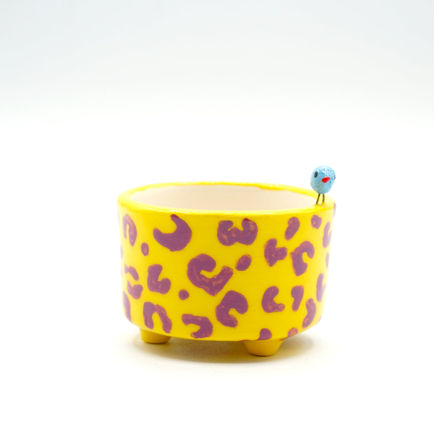 Tazzina “Birds” in ceramica con uccellino - decoro Camouflage