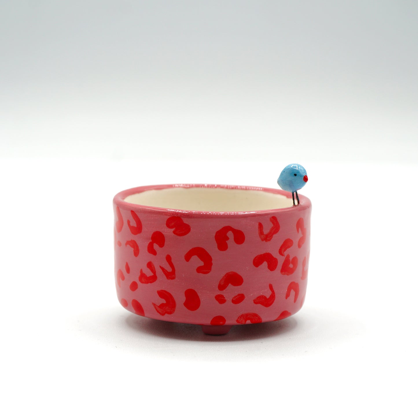 Tazzina “Birds” in ceramica con uccellino - decoro Camouflage