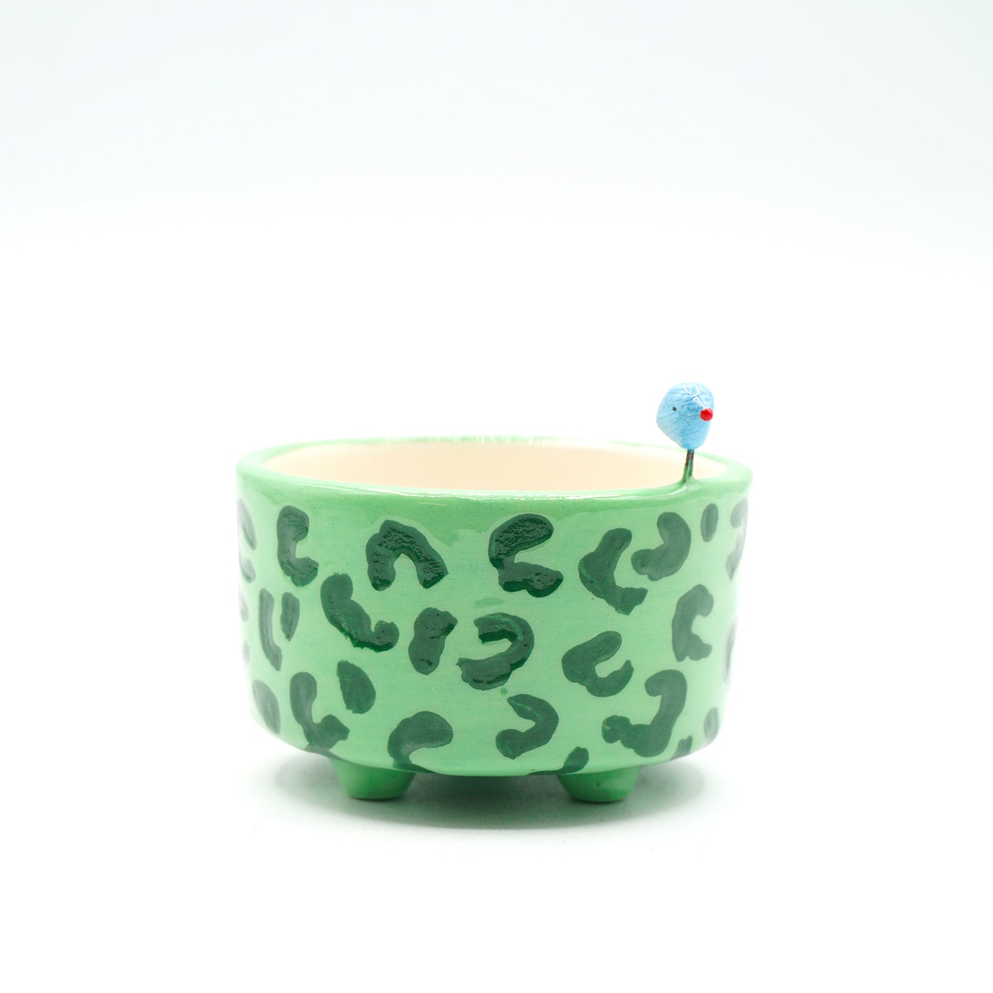 Tazzina “Birds” in ceramica con uccellino - decoro Camouflage